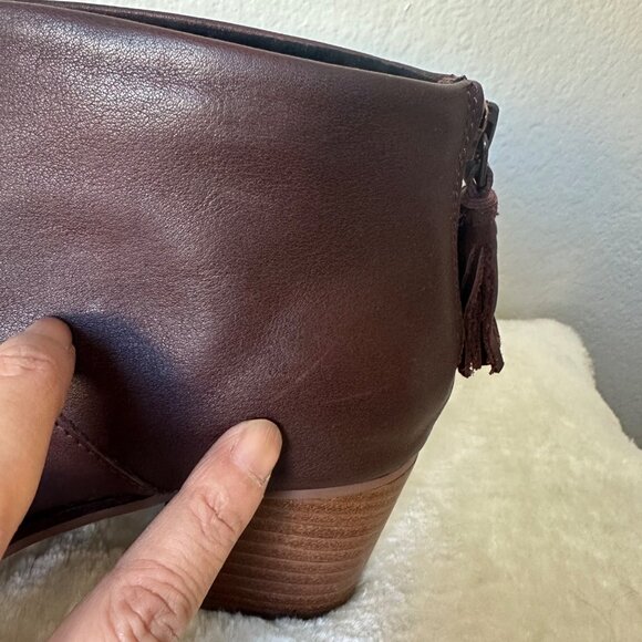 Toms Carpe Diem Ankle Boots Soft Leather Tassel Zip Back Closure Brown Sz 7 - Picture 13 of 15